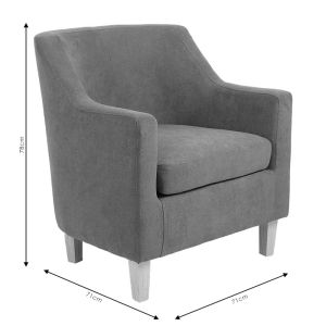Joyful armchair, anthracite-natural fabric, 71x71x81cm