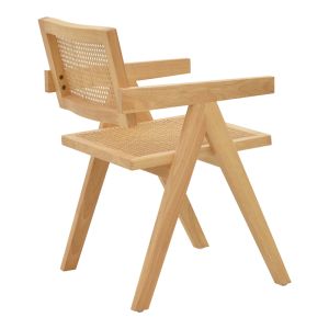 Armchair Kalen natural rubber wood 52x59x79cm