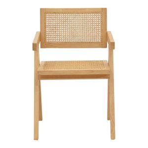Armchair Kalen natural rubber wood 52x59x79cm