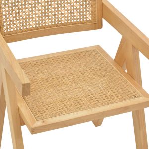 Armchair Kalen natural rubber wood 52x59x79cm