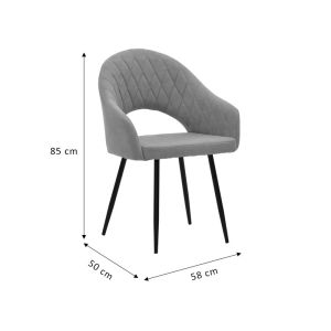 Armchair Macie antique brown-black fabric 58x50x85cm