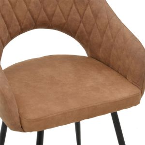 Armchair Macie antique brown-black fabric 58x50x85cm