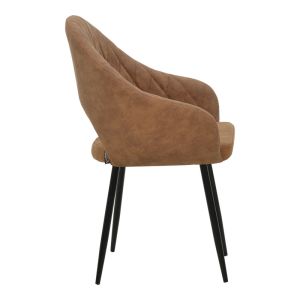 Armchair Macie antique brown-black fabric 58x50x85cm