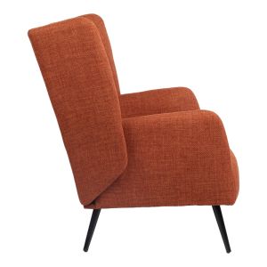 Mareta armchair with terracotta and black legs 83x80x99cm