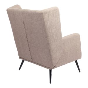 Armchair Mareta gray-beige fabric and black legs 83x80x99cm