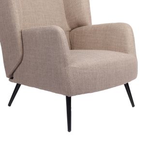 Armchair Mareta gray-beige fabric and black legs 83x80x99cm