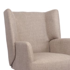 Armchair Mareta gray-beige fabric and black legs 83x80x99cm