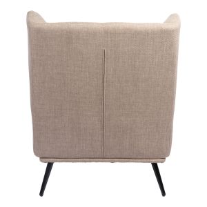 Armchair Mareta gray-beige fabric and black legs 83x80x99cm