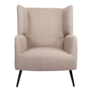 Armchair Mareta gray-beige fabric and black legs 83x80x99cm