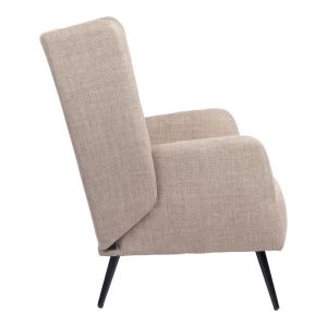 Armchair Mareta gray-beige fabric and black legs 83x80x99cm