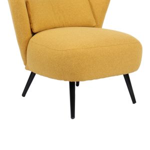 Nagreta armchair yellow fabric and black metal legs 77x73x74cm