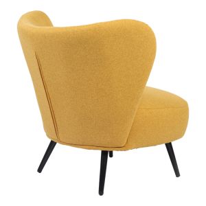 Nagreta armchair yellow fabric and black metal legs 77x73x74cm