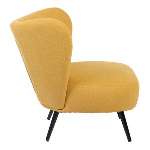 Nagreta armchair yellow fabric and black metal legs 77x73x74cm