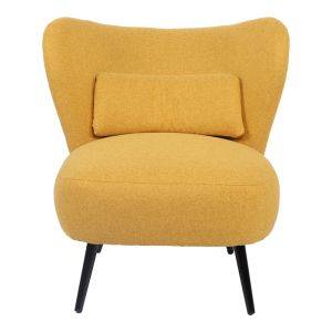 Nagreta armchair yellow fabric and black metal legs 77x73x74cm