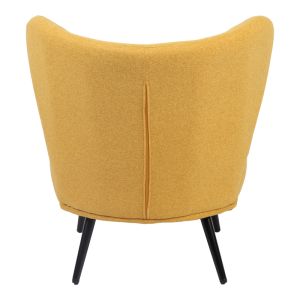 Nagreta armchair yellow fabric and black metal legs 77x73x74cm