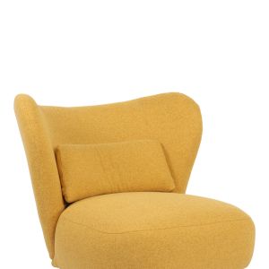 Nagreta armchair yellow fabric and black metal legs 77x73x74cm
