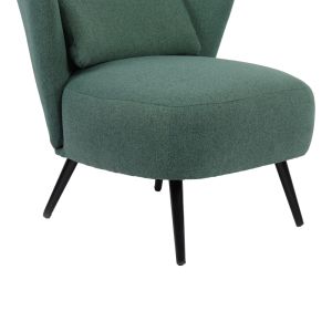 Nagreta armchair green upholstery and black metal legs 77x73x74cm