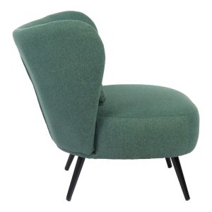 Nagreta armchair green upholstery and black metal legs 77x73x74cm