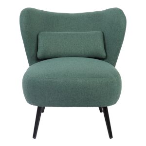 Nagreta armchair green upholstery and black metal legs 77x73x74cm