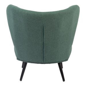 Nagreta armchair green upholstery and black metal legs 77x73x74cm