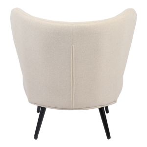 Nagreta armchair, cream fabric and black metal legs, 77x73x74cm