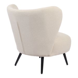 Nagreta armchair, cream fabric and black metal legs, 77x73x74cm