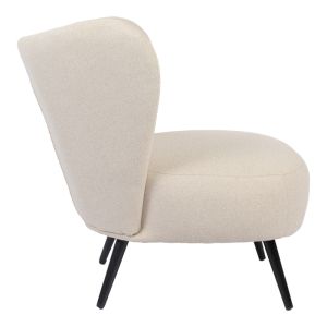 Nagreta armchair, cream fabric and black metal legs, 77x73x74cm