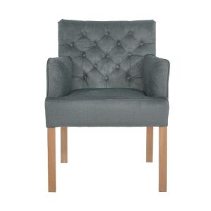 Armchair New F4 in mint with gray wooden legs, dimensions 65x70x88 cm