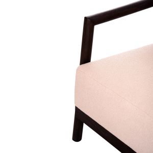 Armchair Pristein Sm9964 mahogany wood in black-rope-creamy white with cushion 70x77x71.5cm.