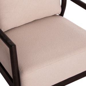 Armchair Pristein Sm9964 mahogany wood in black-rope-creamy white with cushion 70x77x71.5cm.