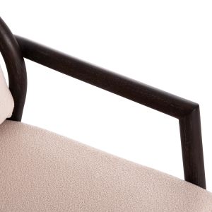 Armchair Pristein Sm9964 mahogany wood in black-rope-creamy white with cushion 70x77x71.5cm.