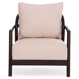 Armchair Pristein Sm9964 mahogany wood in black-rope-creamy white with cushion 70x77x71.5cm.