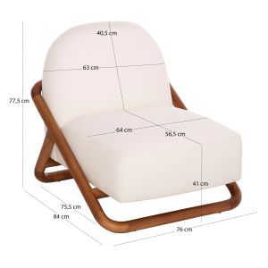 Armchair Ramrod Sm9967, teak, natural beige 75x87x79cm.