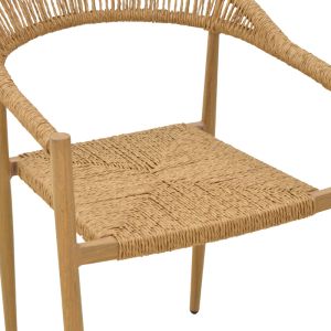 RAYANA STACKABLE ARMCHAIR, ALUMINUM - POLISHED IN NATURAL COLOR 56X61.5X77.5CM