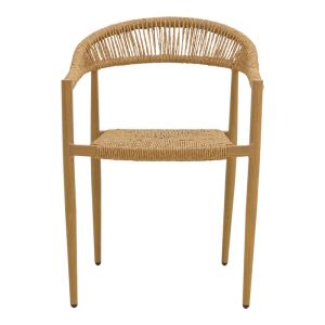RAYANA STACKABLE ARMCHAIR, ALUMINUM - POLISHED IN NATURAL COLOR 56X61.5X77.5CM