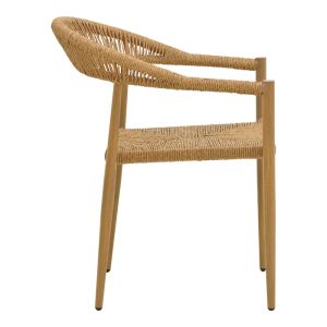 RAYANA STACKABLE ARMCHAIR, ALUMINUM - POLISHED IN NATURAL COLOR 56X61.5X77.5CM