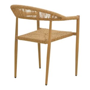 RAYANA STACKABLE ARMCHAIR, ALUMINUM - POLISHED IN NATURAL COLOR 56X61.5X77.5CM