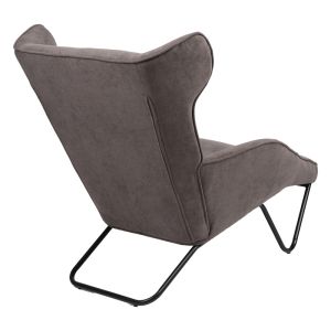 Relaxtotely armchair, anthracite fabric and black metal base, 74.5x122x90cm