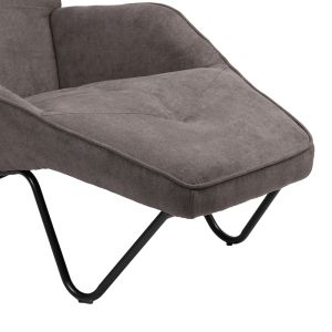 Relaxtotely armchair, anthracite fabric and black metal base, 74.5x122x90cm