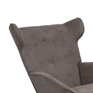 Relaxtotely armchair, anthracite fabric and black metal base, 74.5x122x90cm