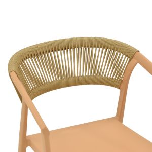 Фотьойл Sillia стифиращ се Pp Cappuccino абажур с бежов ратан 55x52x74.5cm