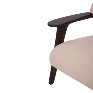 Armchair Triad Sm9968 teak in black-cream-white fabric 80.5x74x66.5cm.
