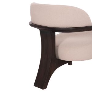 Armchair Triad Sm9968 teak in black-cream-white fabric 80.5x74x66.5cm.