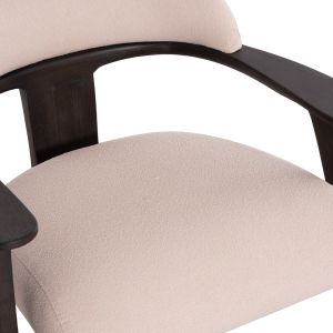 Armchair Triad Sm9968 teak in black-cream-white fabric 80.5x74x66.5cm.