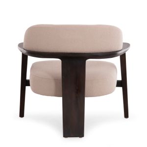 Armchair Triad Sm9968 teak in black-cream-white fabric 80.5x74x66.5cm.