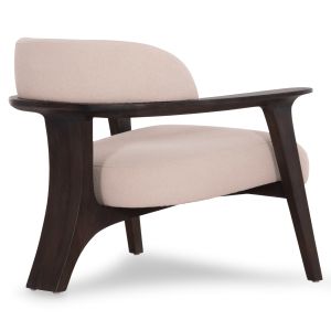 Armchair Triad Sm9968 teak in black-cream-white fabric 80.5x74x66.5cm.