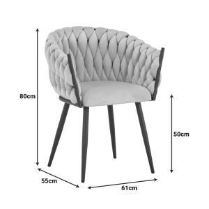 Vivian armchair, yellow velvet, with legs, black metal, 61x55x80 cm