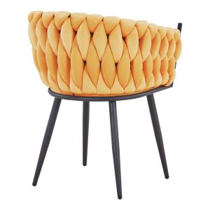 Vivian armchair, yellow velvet, with legs, black metal, 61x55x80 cm