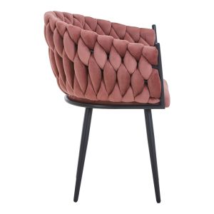 Vivian armchair, Rotten Apple color, velvet legs, black metal, 61x55x80 cm
