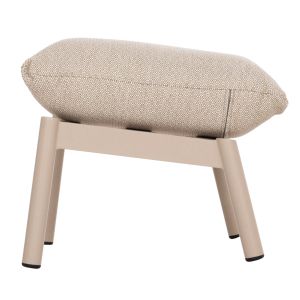 Armchair with footrest Oblivion Sm6438.01, brown aluminum color, gray rope, beige, olefin fabric, 79x101x89h